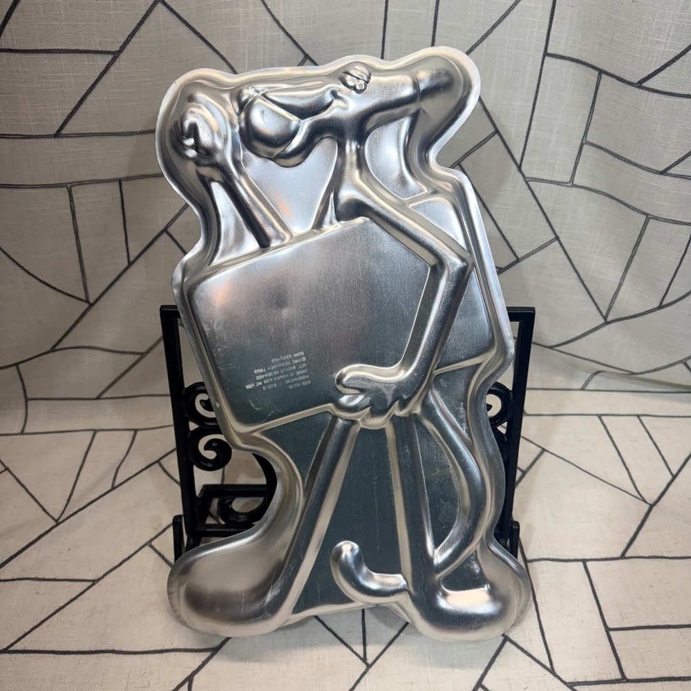 Wilton Pink Panther Cake Pan 17.5" Silver Vintage 1977 Aluminum Character Mold
